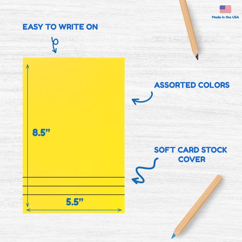 Hygloss Lined Books 5.5" x 8.5" A5 â€“ Bulk 6 Pack â€“ 6 Assorted Colors Small Journals for Kids, Mini Notebooks, Kids Notepad, Student Writing Journals â€“ Empty Small Notebooks with Blank Covers - Image 5